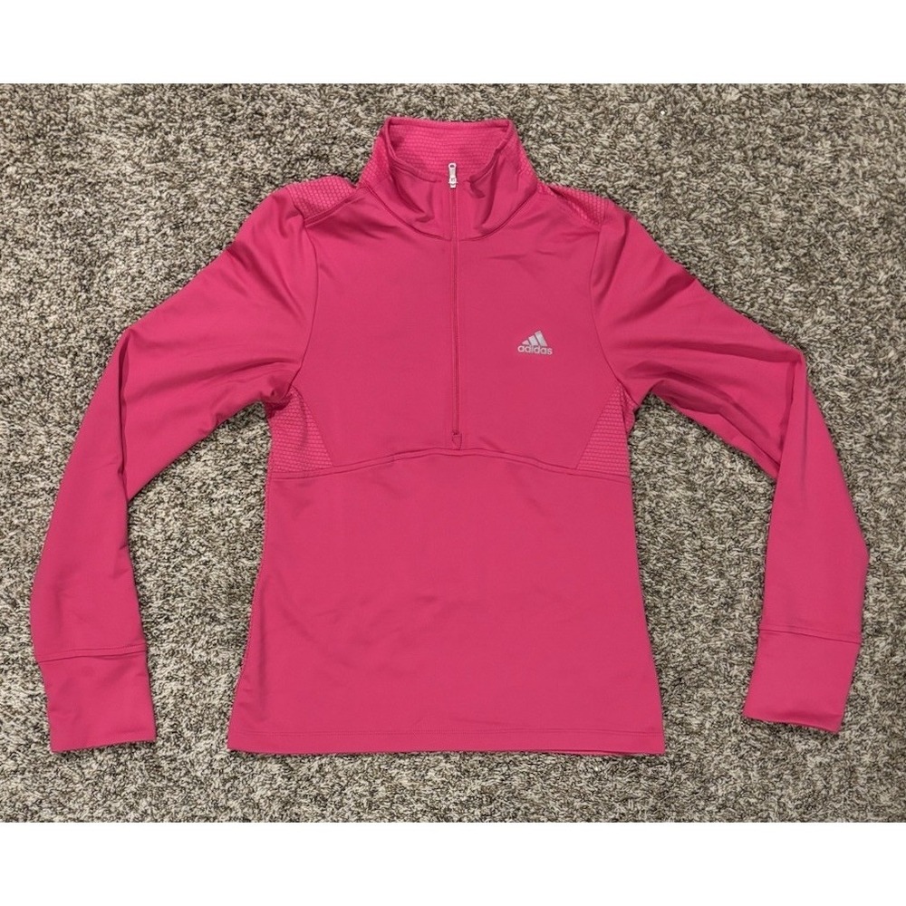 Adidas Pink Half Zip Athletic Lightweight Pullover Women’s Size S